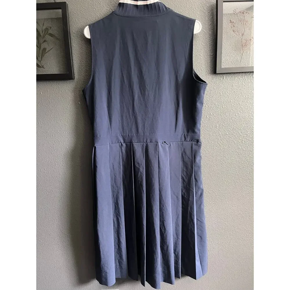 Tory Burch Sport Performance Pleated Collared Golf Dress, Tory Navy, Size XL